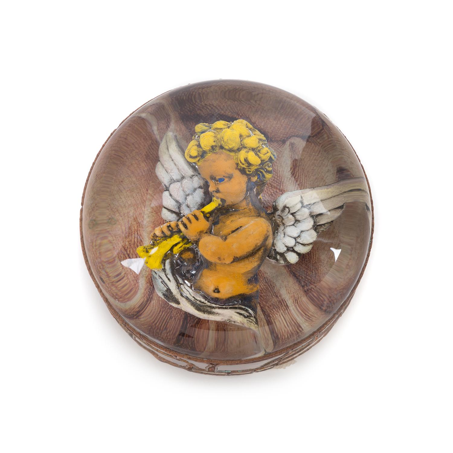 Andrew Fote, (American), an angel sulphide magnum paperweight