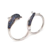 EFFY, SAPPHIRE AND DIAMOND DOLPHIN RING