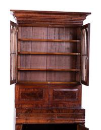 A Classical Figured Mahogany Secretary Bookcase