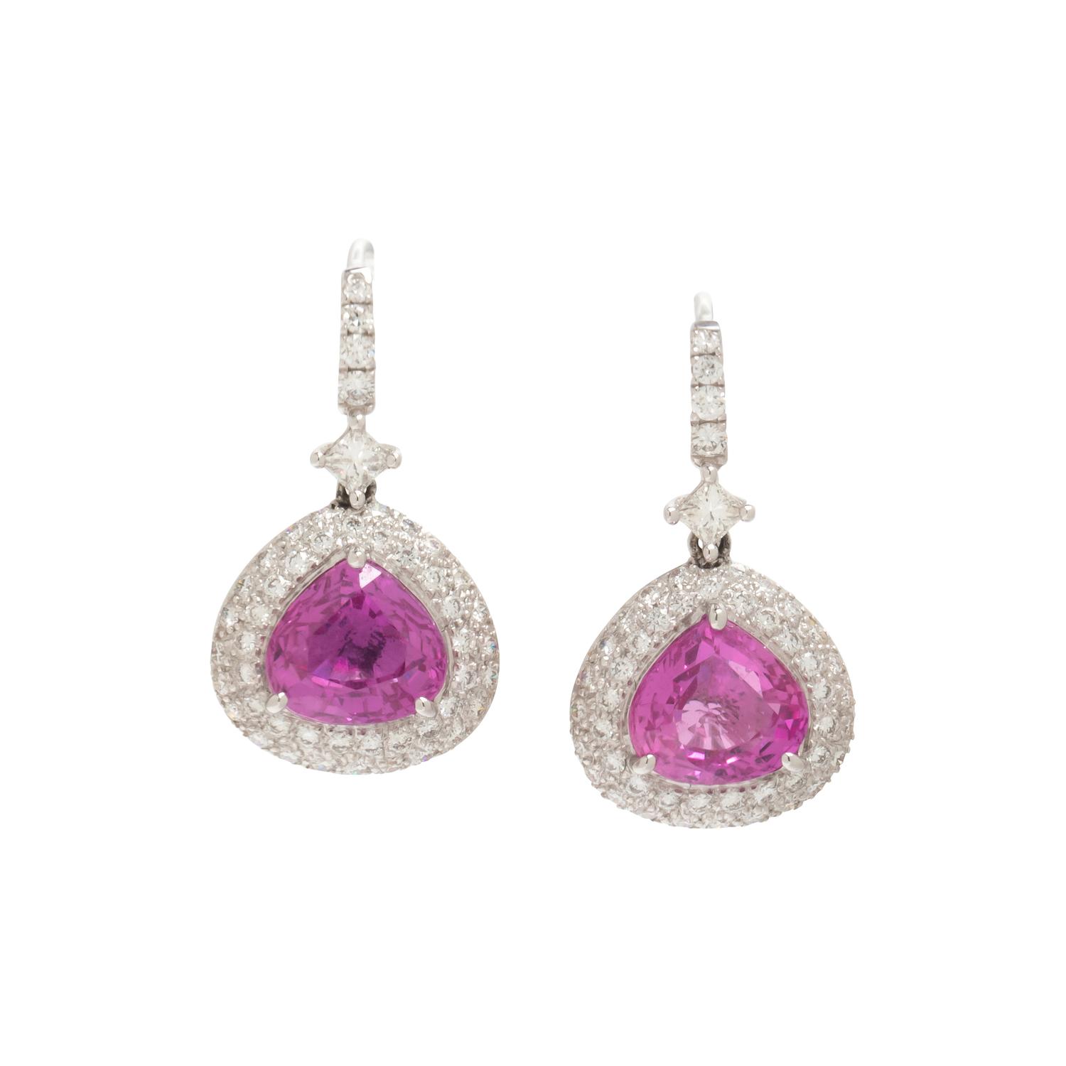 PINK SAPPHIRE AND DIAMOND EARRINGS