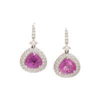 PINK SAPPHIRE AND DIAMOND EARRINGS