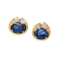SAPPHIRE, DIAMOND, AND YELLOW GOLD EARRINGS