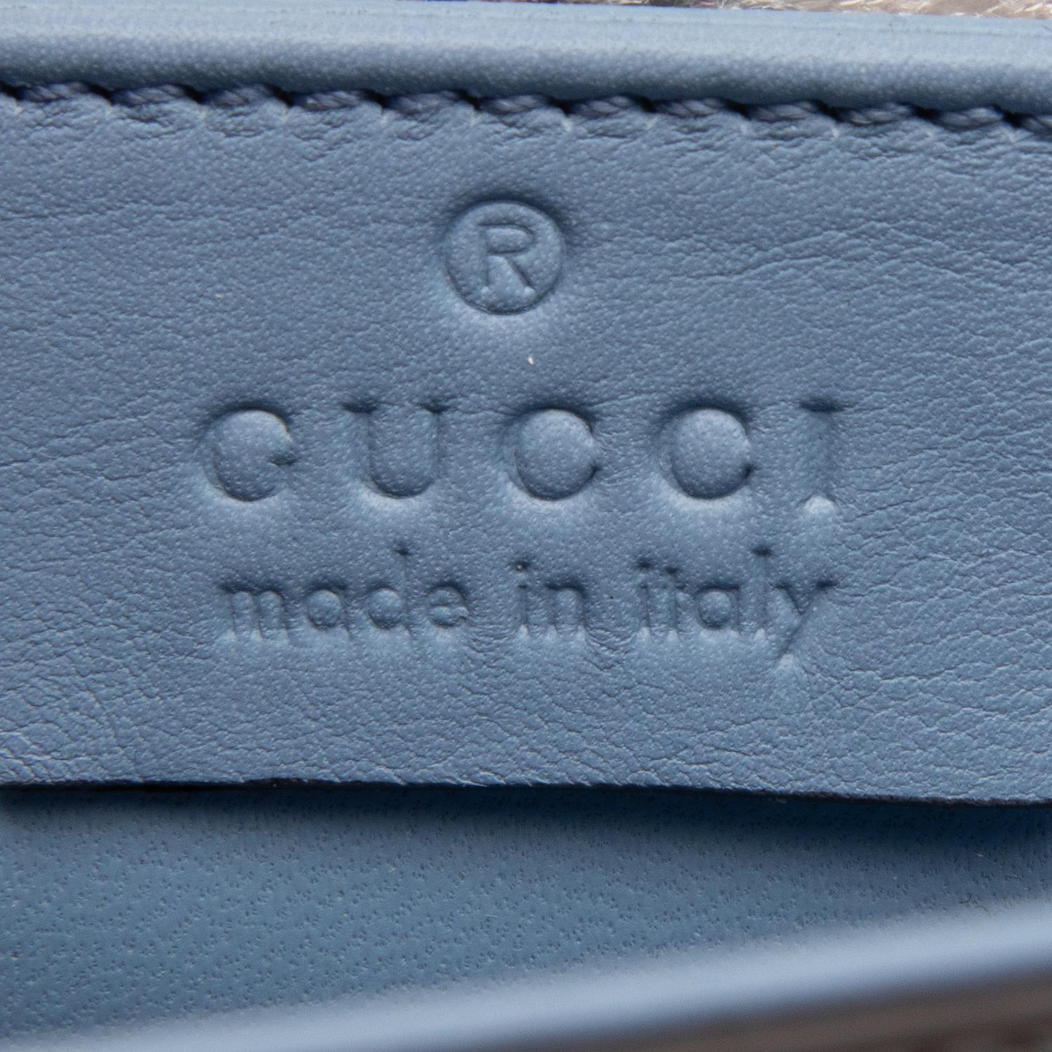 GUCCI, BLUE PYTHON EMBELLISHED CLUTCH