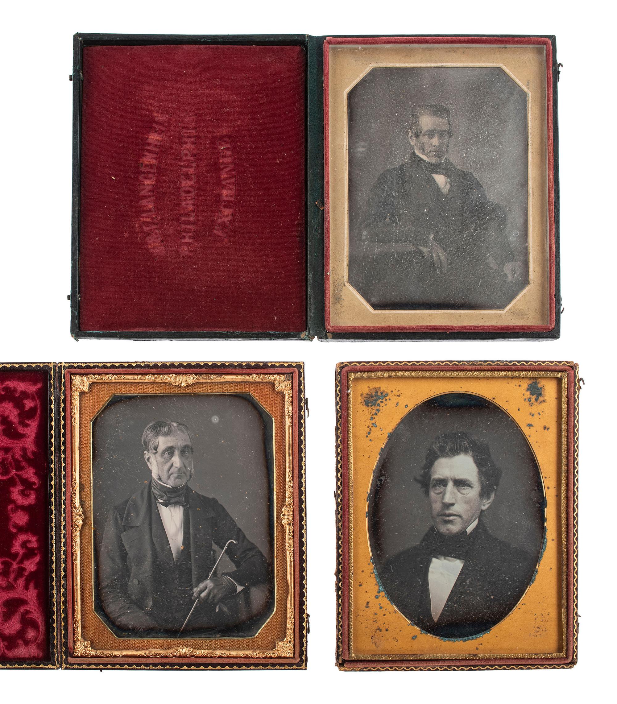 [EARLY PHOTOGRAPHY]. 13 half plate daguerreotypes of men of varying ages.