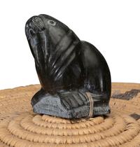 Large Lidded Storage Basket with Figures and Soapstone Finial