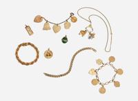 A Miscellaneous Collection of Yellow Gold Jewelry