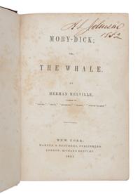 MELVILLE, Herman (1819-1891). Moby-Dick; or, the Whale . New York: Harper & Brothers, 1851.