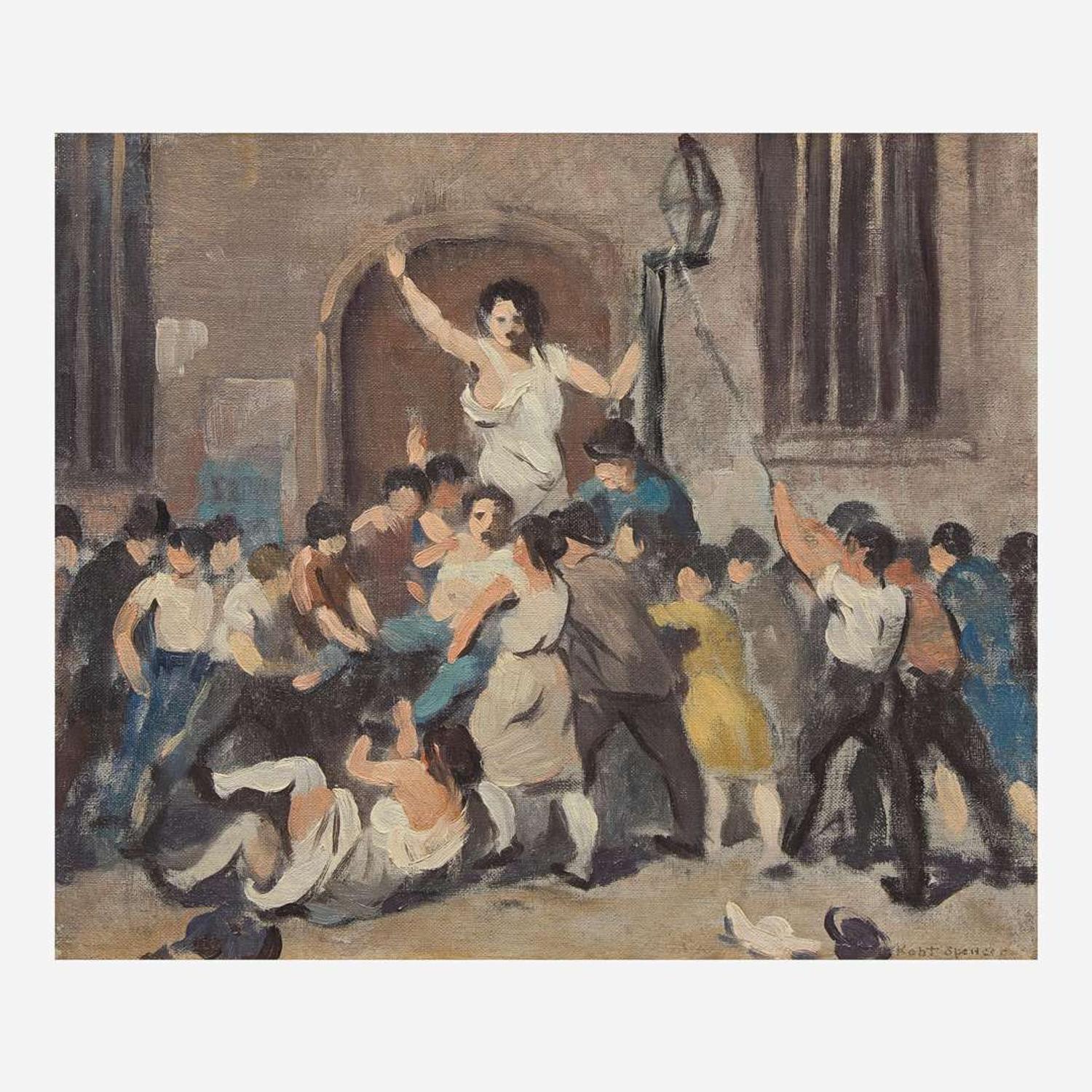 Robert Spencer (American, 1879–1931) Study for Mob Vengeance