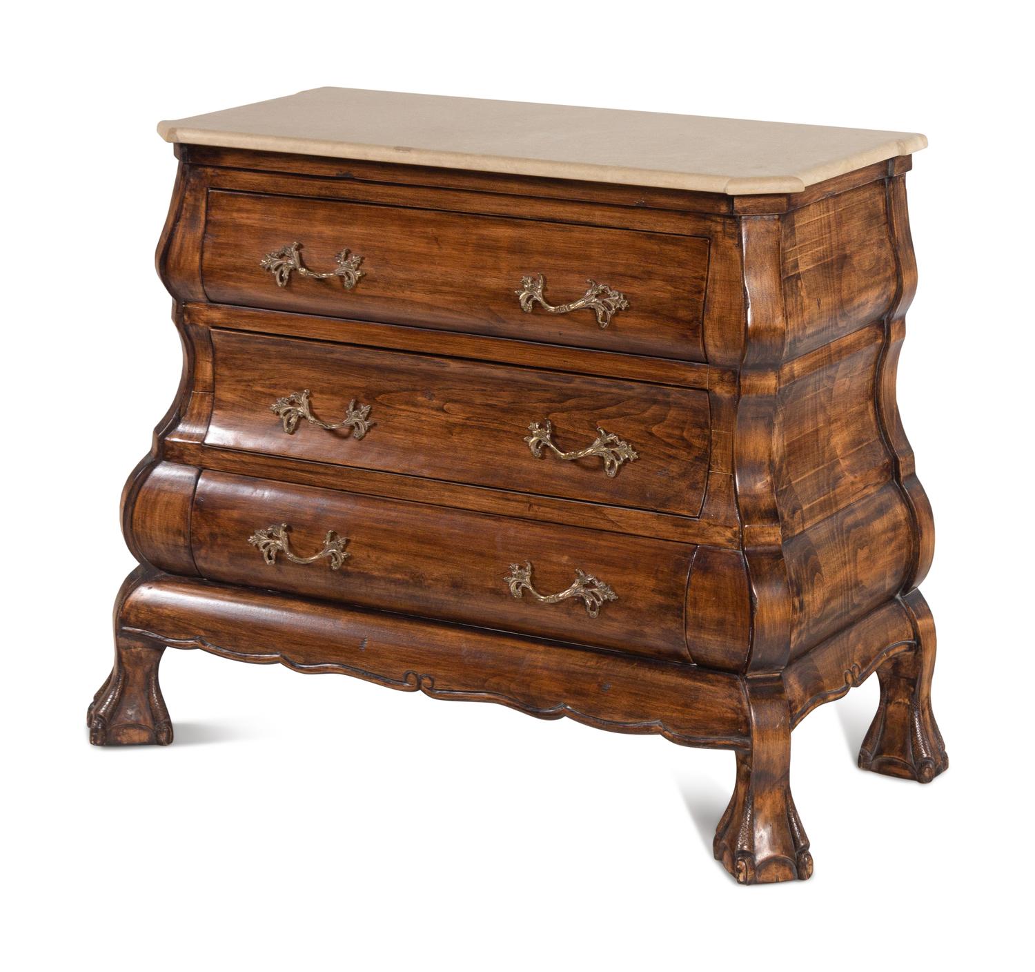 A Dutch Baroque Style Stone-Top Chest of Drawers