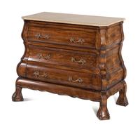 A Dutch Baroque Style Stone-Top Chest of Drawers