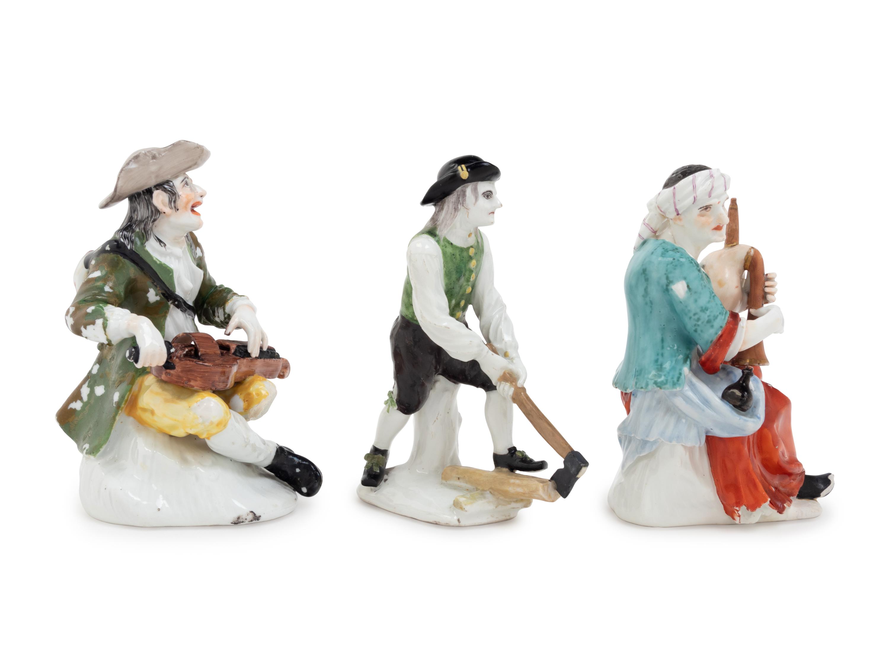 A Group of Three Meissen Porcelain Figures