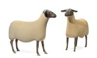 Francoise-Xavier Lalanne, (French, 1927-2008), Moutons de Pierre, (a pair of sheep) circa 1979