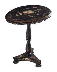 An English Papier-Mâché Tilt-Top Table