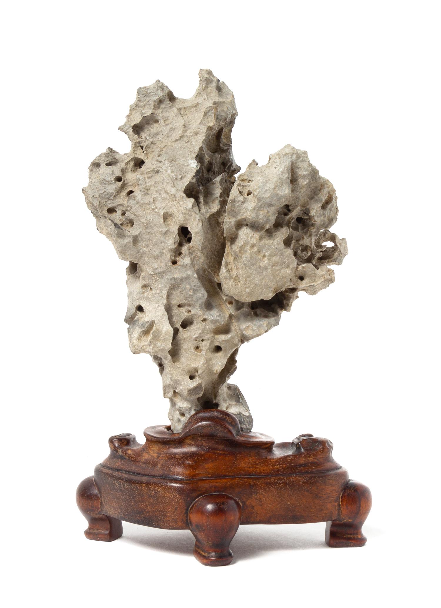 A Light Grey Ying Scholar's Rock Total height 10 inches. — QING DYNASTY (1644-1911)