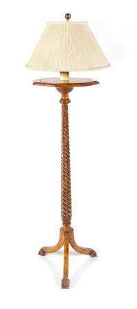 A Regency Style Turned Wood Floor Lamp Height 57 inches. — LATE 20TH CENTURY