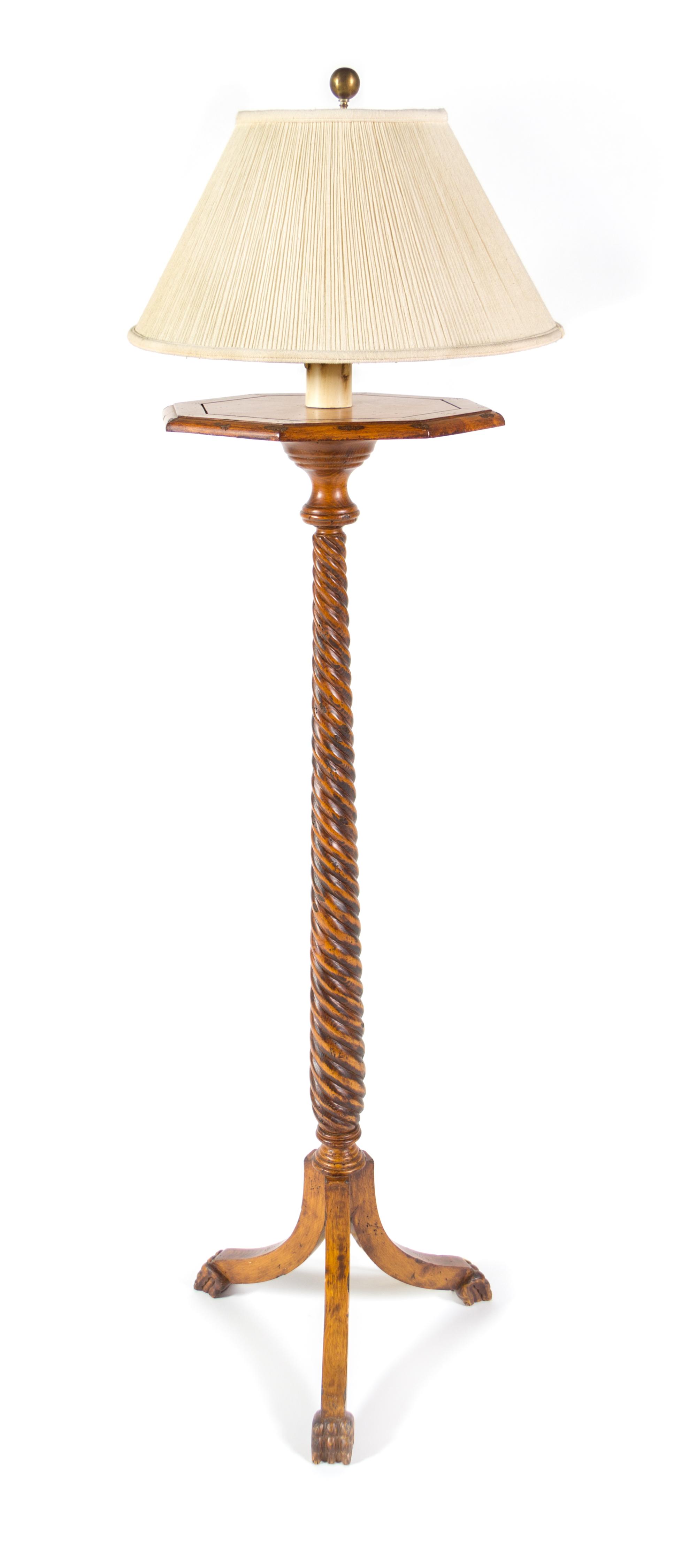 A Regency Style Turned Wood Floor Lamp Height 57 inches. — LATE 20TH CENTURY