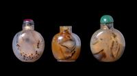 Three Chinese Shadow Agate Snuff Bottles