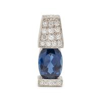 PLATINUM, SAPPHIRE AND DIAMOND PENDANT