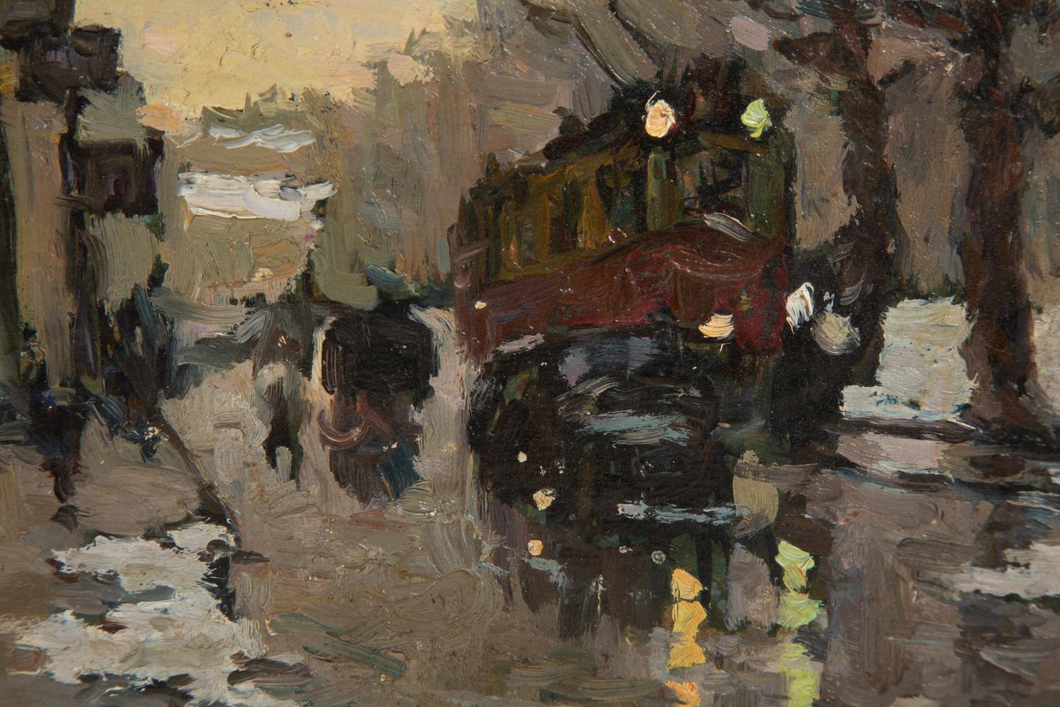 A Tram in a Winter Street