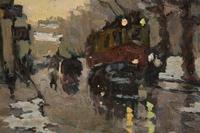 A Tram in a Winter Street