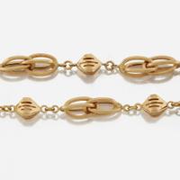 A gold necklace