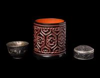 Three Chinese Lacquered Scholar's Objects