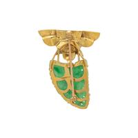 WEDDERIEN, CARVED JADE AND ENAMEL BROOCH