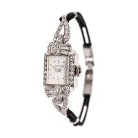 HAMILTON, 14K WHITE GOLD AND DIAMOND WRISTWATCH