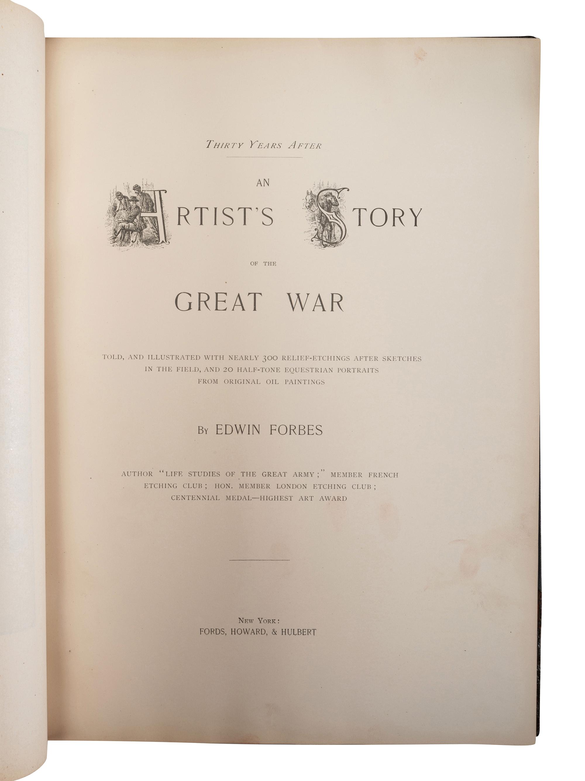 [CIVIL WAR - ART]. A group of E. Forbes, Harper's, and Frank Leslie's pictorial histories of the war, comprising: