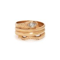 YELLOW GOLD AND DIAMOND SNAKE RING