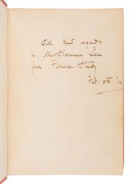 [HARDY, Thomas (1840-1928), association]. -- HARDY, Florence Emily (née Dugdale) (1874-1937). A group of 3 works, ALL INSCRIBED OR SIGNED, comprising: