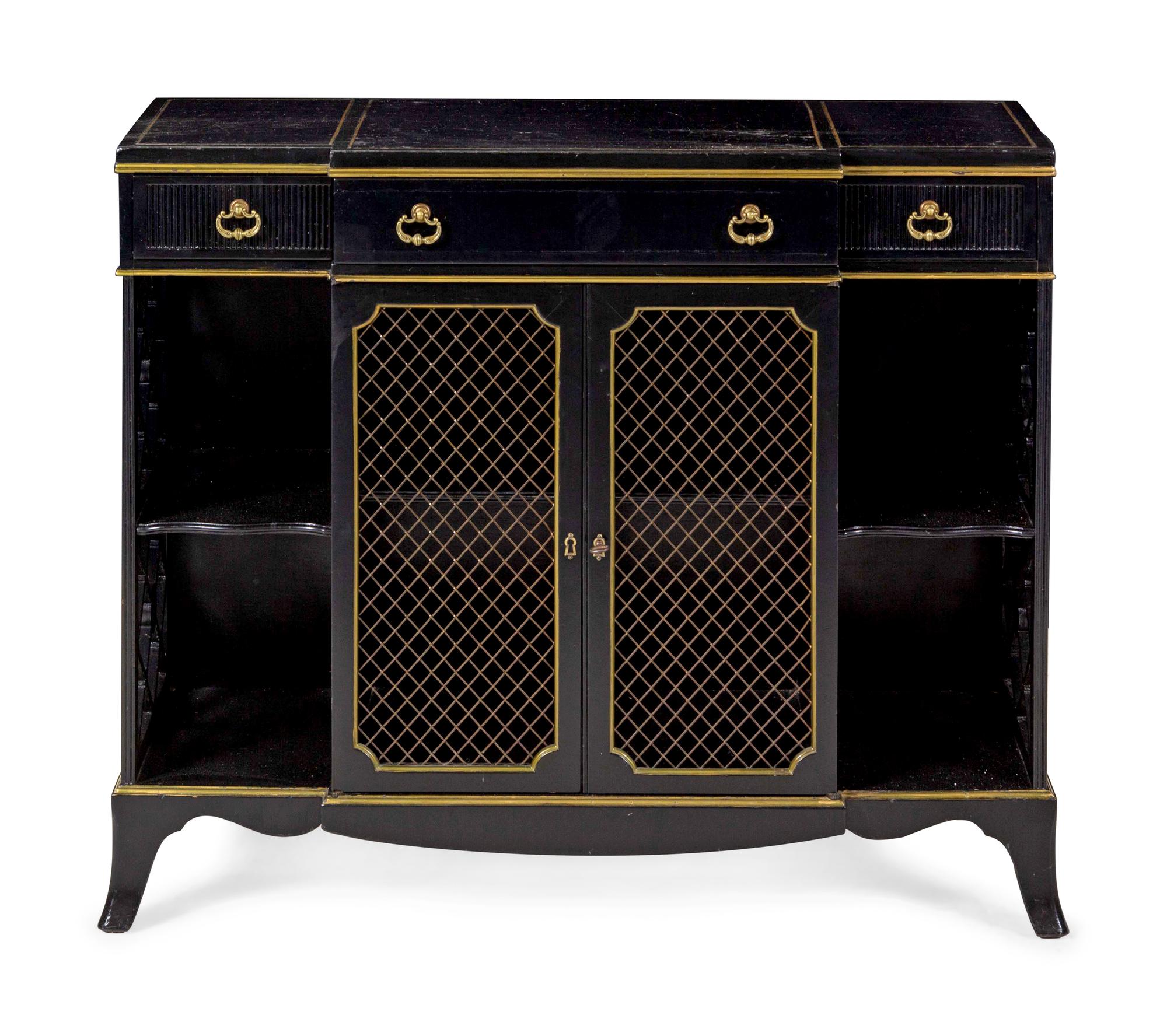 A Regency Style Ebonized Chiffonier