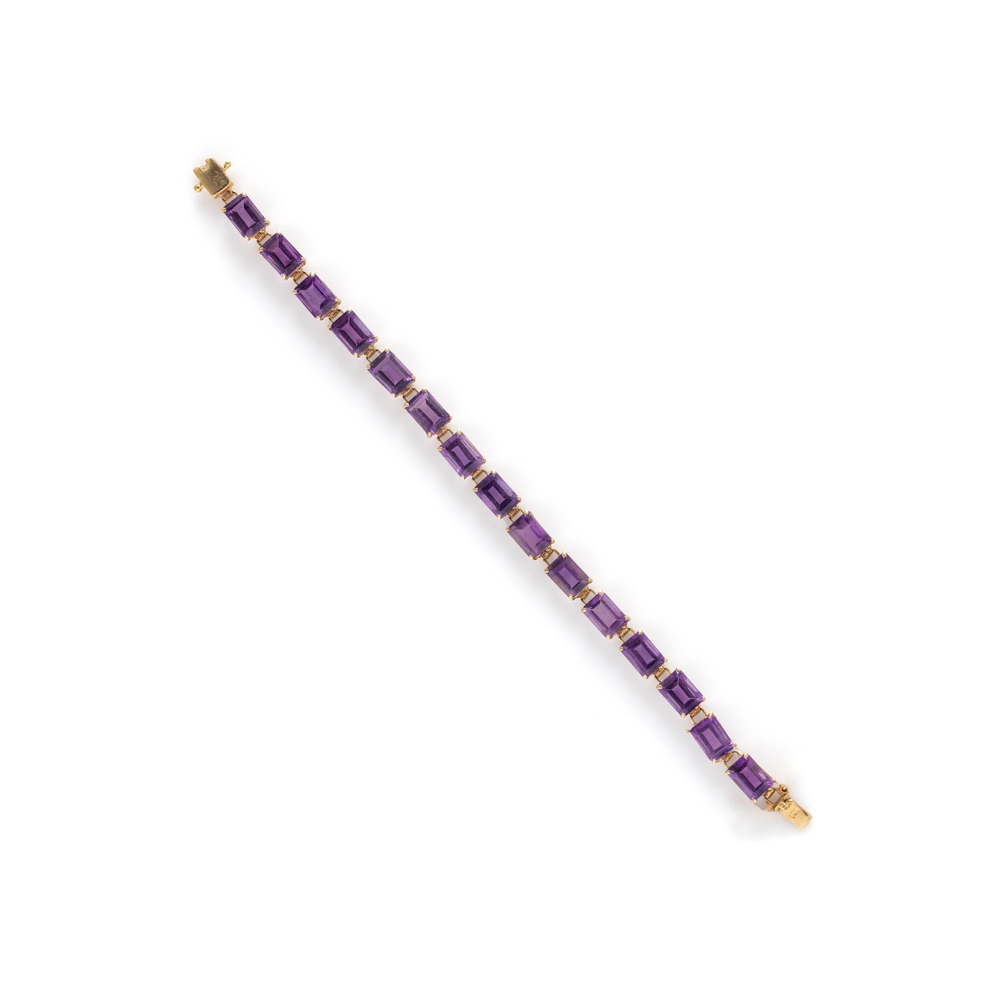AMETHYST AND YELLOW GOLD BRACELET
