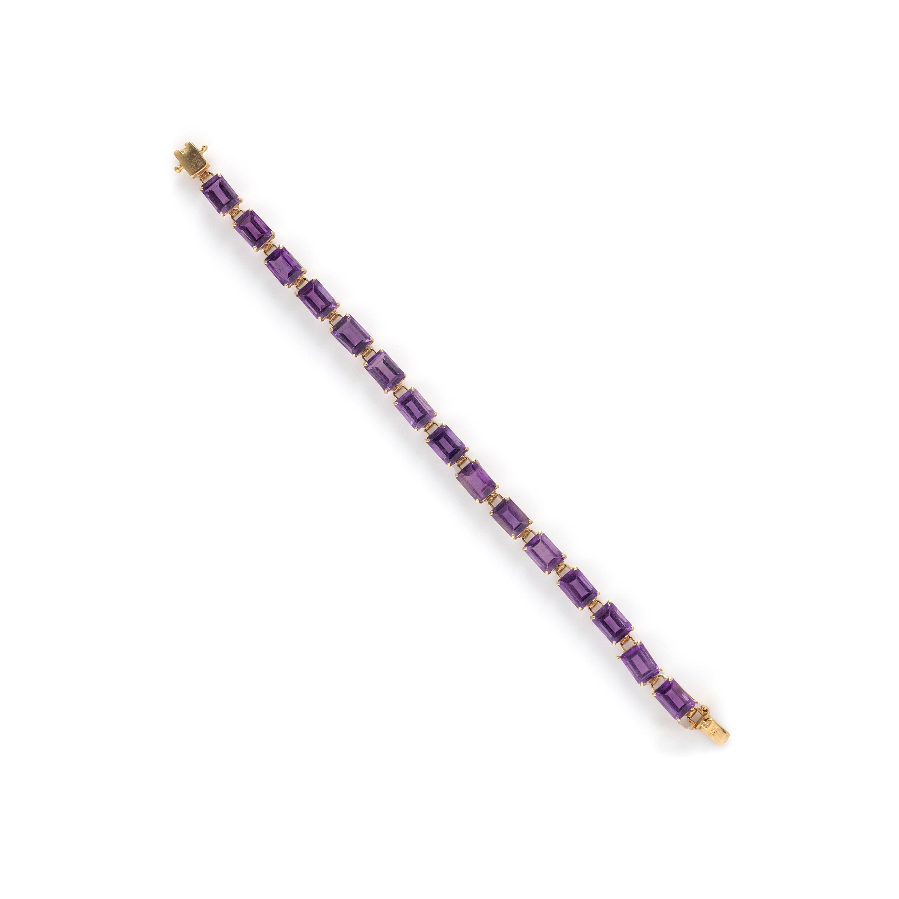 AMETHYST AND YELLOW GOLD BRACELET