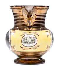 A Staffordshire Transfer-Printed Copper Lustre 'General Jackson Hero of New Orleans' Pitcher