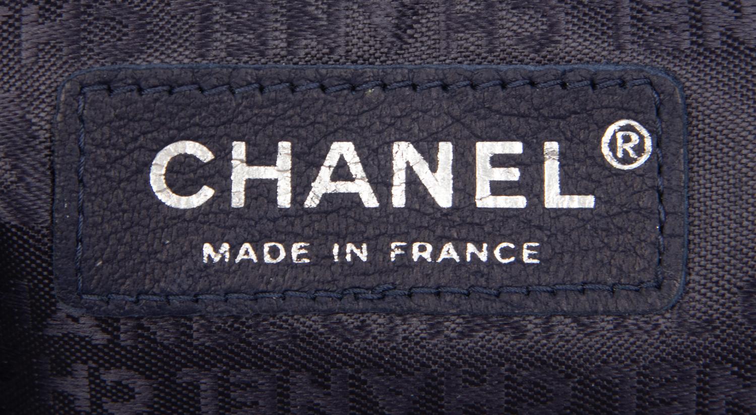CHANEL, NAVY SURPIQUE SMALL FLAP BAG