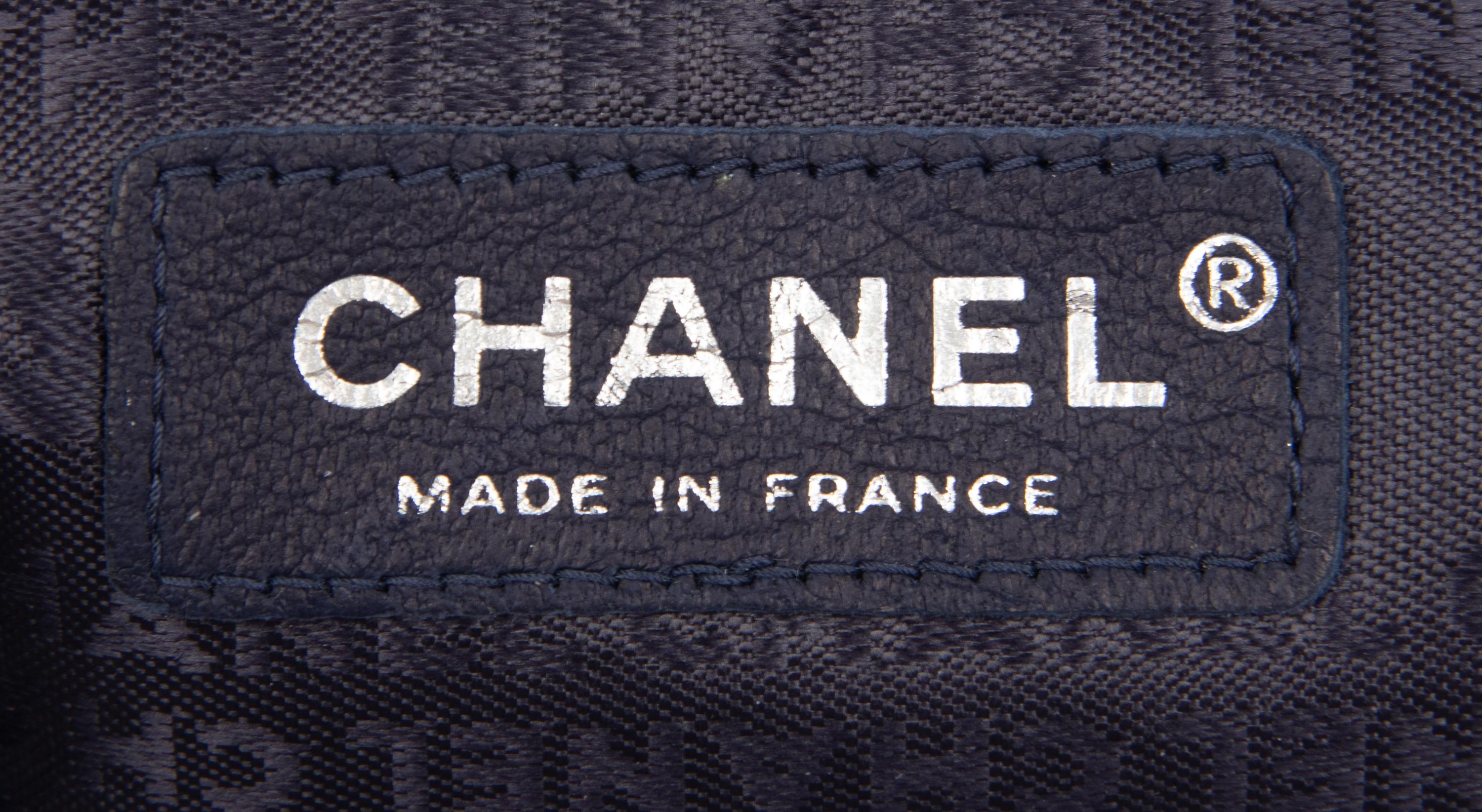 CHANEL, NAVY SURPIQUE SMALL FLAP BAG