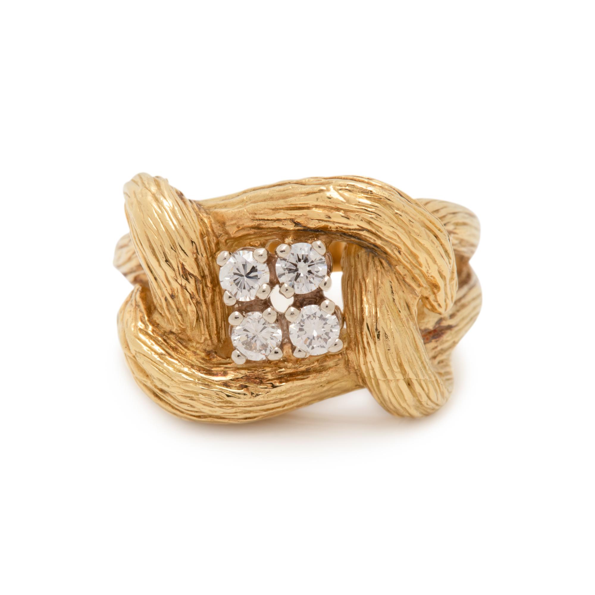 YELLOW GOLD AND DIAMOND RING