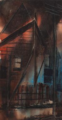 Earl W. Gessert, (Wisconsin, 1918-1996), Rooftops, Skyscrapers, Abstract and Urban Buildings (four works)