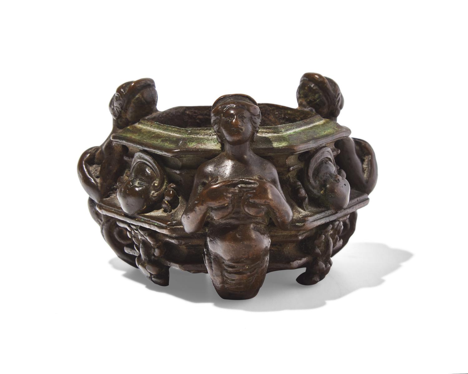 An Italian Renaissance cast bronze inkwell, probably Padua, 16th century