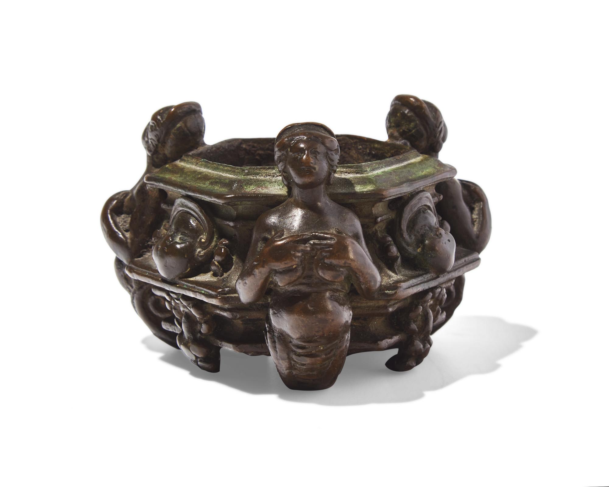 An Italian Renaissance cast bronze inkwell, probably Padua, 16th century