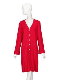 Chanel, Red Cashmere Duster Cardigan