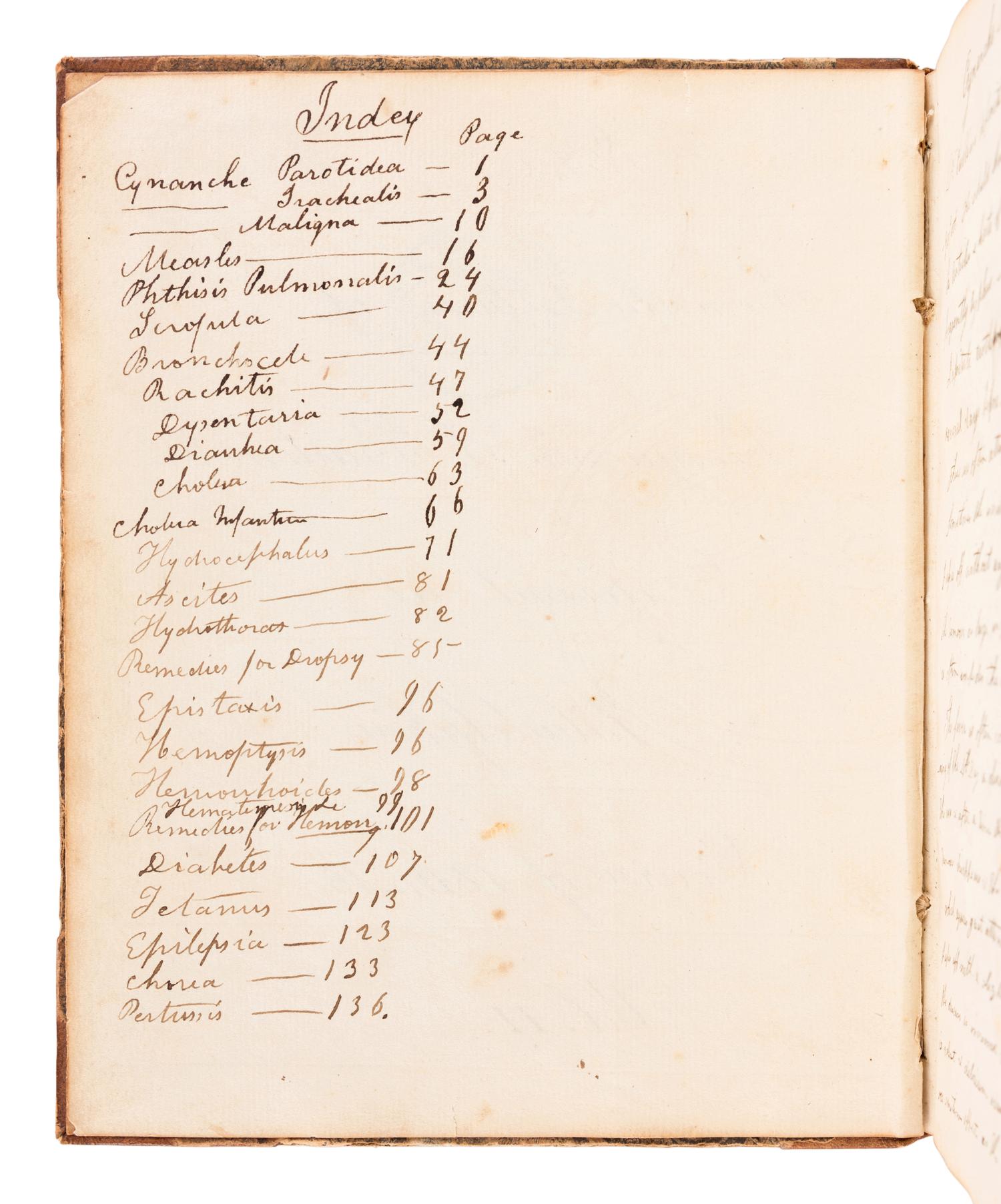[MANUSCRIPT - MEDICINE]. PLUMB, Ovid. "Notes from the Lectures of Nathaniel Chapman, M. D. Professor of the Materia Medica In the University of Pennsylvania, Philadelphia Course of 1814-1815." -- "Notes From the Lectures of Nathaniel Chapman M.D. Professor of the Materia Medica In the University of Pennsylvania Philadelphia Course of 1814-15." -- "Notes taken at the New York Eye Infirmary by Ovid Plumb 1821&2 Montgomery House Barclay Street No 65." New York, 1821 and later.
