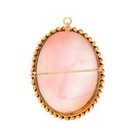 YELLOW GOLD AND SHELL CAMEO PENDANT/BROOCH