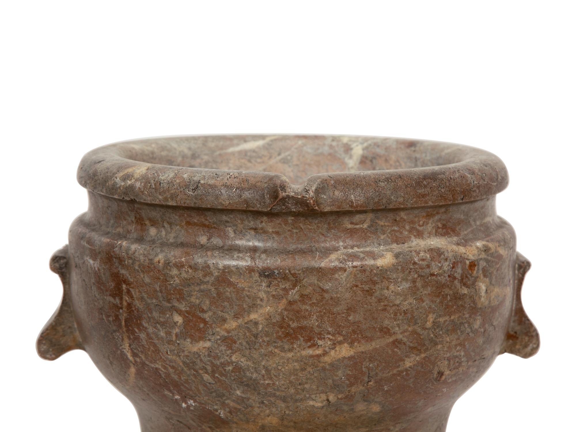 A Continental Carved Marble Mortar