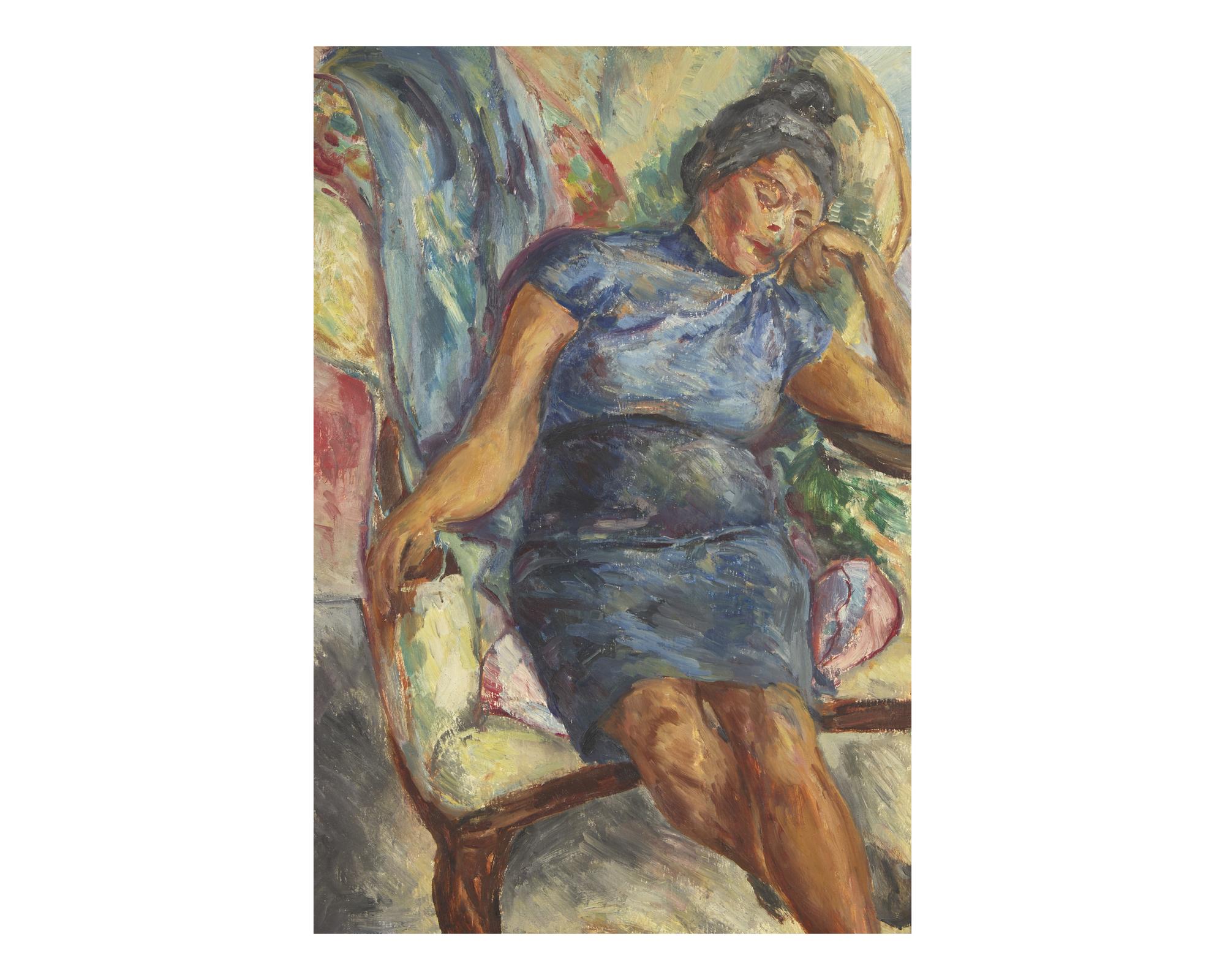 Portrait in Blue ; together with Lounging Nude (Two Works)