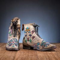 Santee Sioux Beaded Hide Work Boots