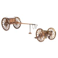 Quarter Scale Model of a Brass 6 Pound Napoleon Cannon with Carriage, Limber, Caisson & Implements by Ron Hargreaves