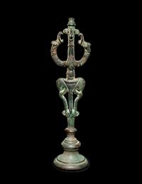 A Luristan Bronze Standard Finial with the Master of the Animals