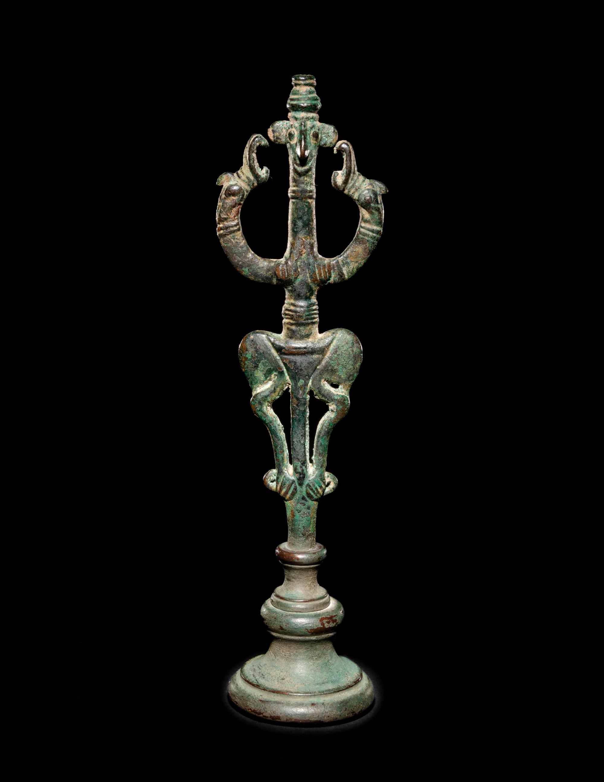 A Luristan Bronze Standard Finial with the Master of the Animals
